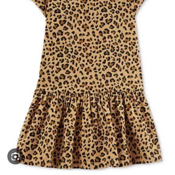 CARTERS UEC Girls Size 8 Corduroy Drop Waist Cheetah Animal Print Dress Brown - Picture 3 of 12